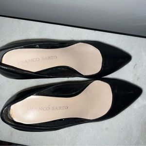 Women’s wedge heeled shoe. Black, size 7.  Franco Sarto. Leather.